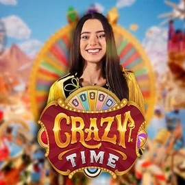 Crazy Time slot logo by Evolution at Rocket Riches CasinoCrazy Time