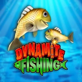 Dynamite Fishing slot logo by Inspired Gaming at Rocket Riches Casino