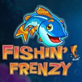 Logo of Fishin Frenzy from Blueprint Gaming at Rocket Riches Casino