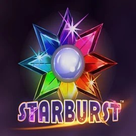 Starburst game by NetEnt – logo hosted on Rocket Riches Casino